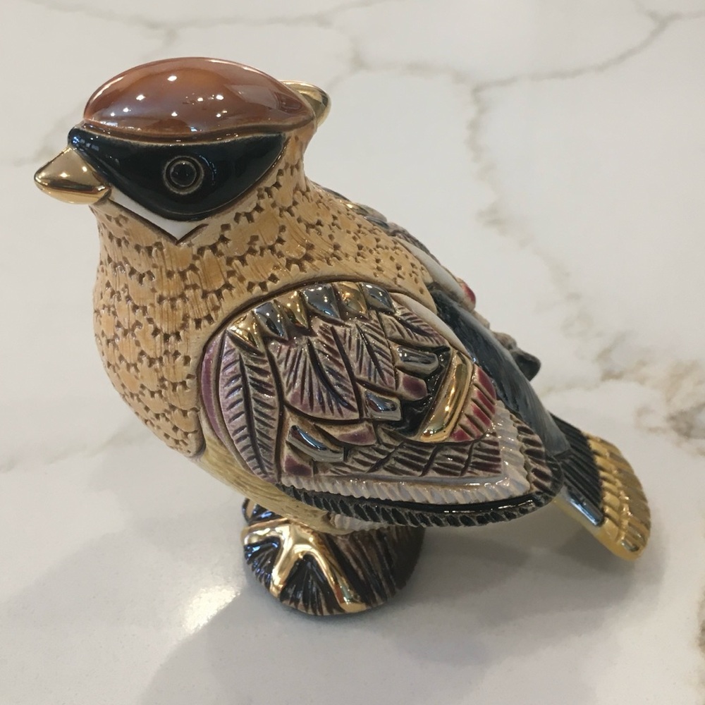 Rinconata 2004 waxwing bird figurine new in box